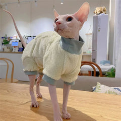 Elegant Warm Sphynx Cat Turtleneck Sweater Jumpsuit