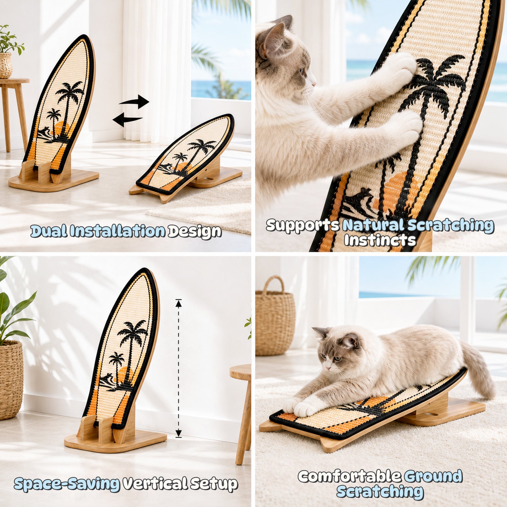 Sunset Palm Convertible Cat Scratcher