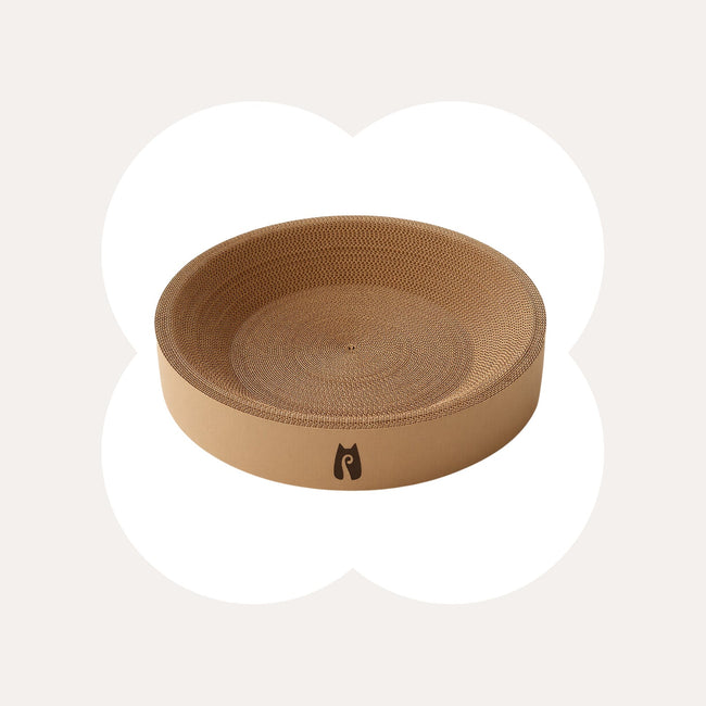 2-in-1 Round Kraft Paper Cat Scratcher Bed & Puzzle Toy Hover Image