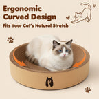 2-in-1 Round Kraft Paper Cat Scratcher Bed & Puzzle Toy