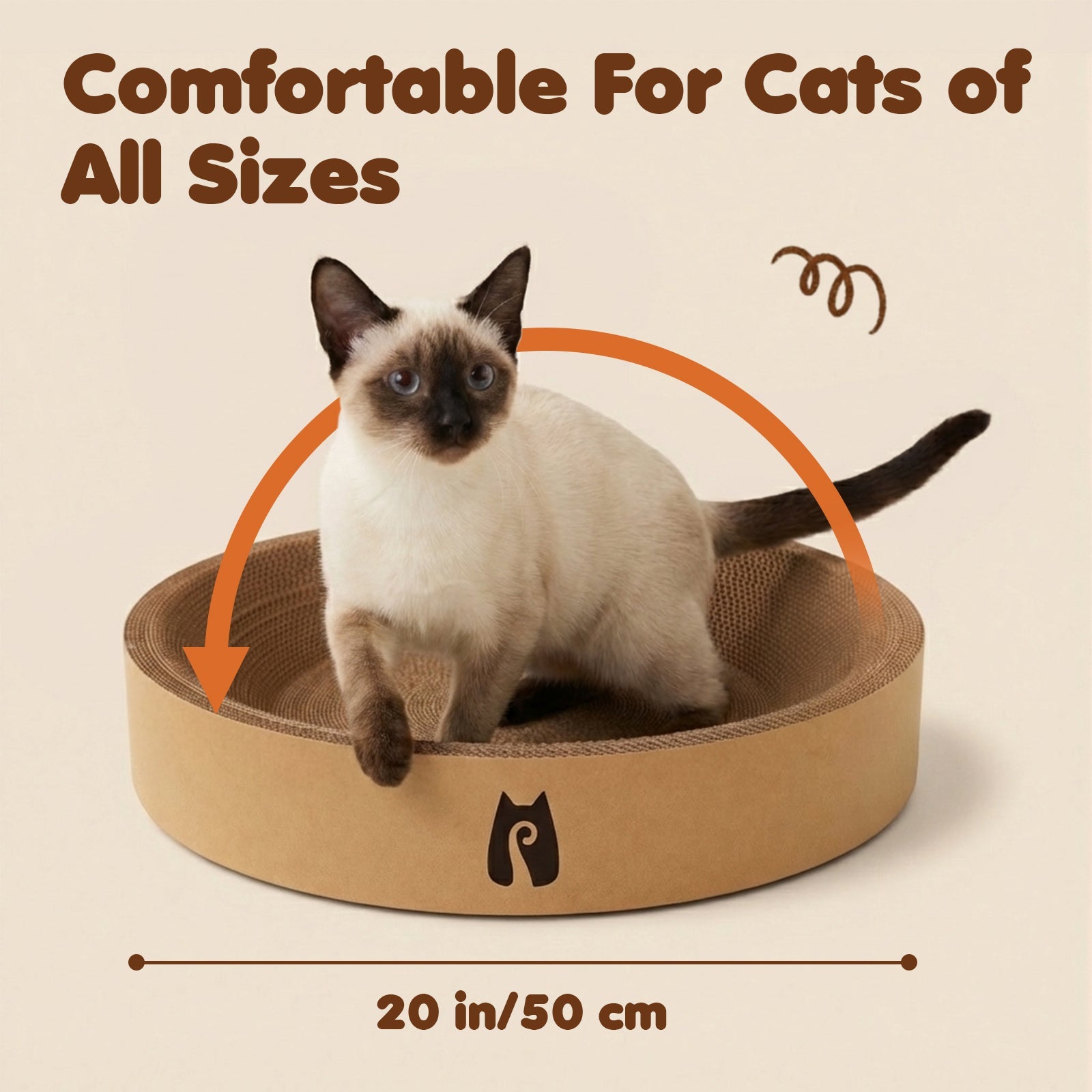 2-in-1 Round Kraft Paper Cat Scratcher Bed & Puzzle Toy