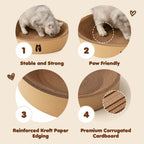 2-in-1 Round Kraft Paper Cat Scratcher Bed & Puzzle Toy