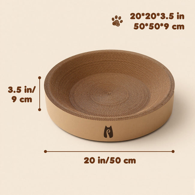 2-in-1 Round Kraft Paper Cat Scratcher Bed & Puzzle Toy Main Image