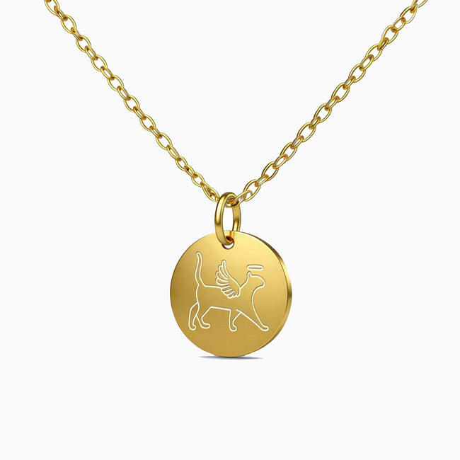 Cat Memorial Disc Necklace Hover Image