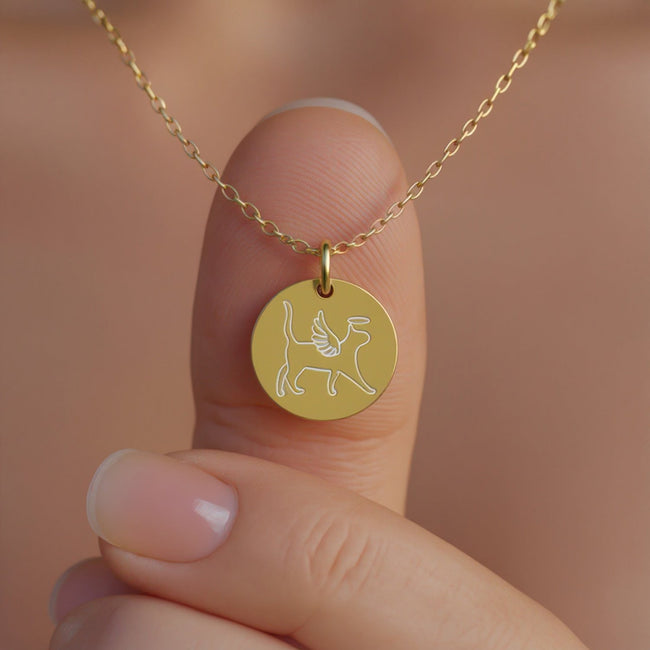 Cat Memorial Disc Necklace Main Image