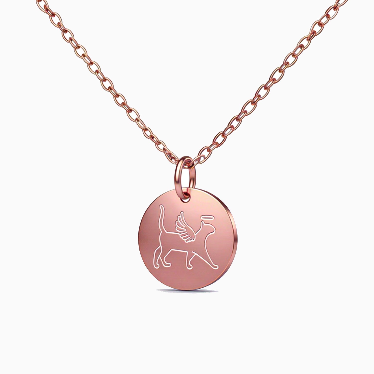 Cat Memorial Disc Necklace