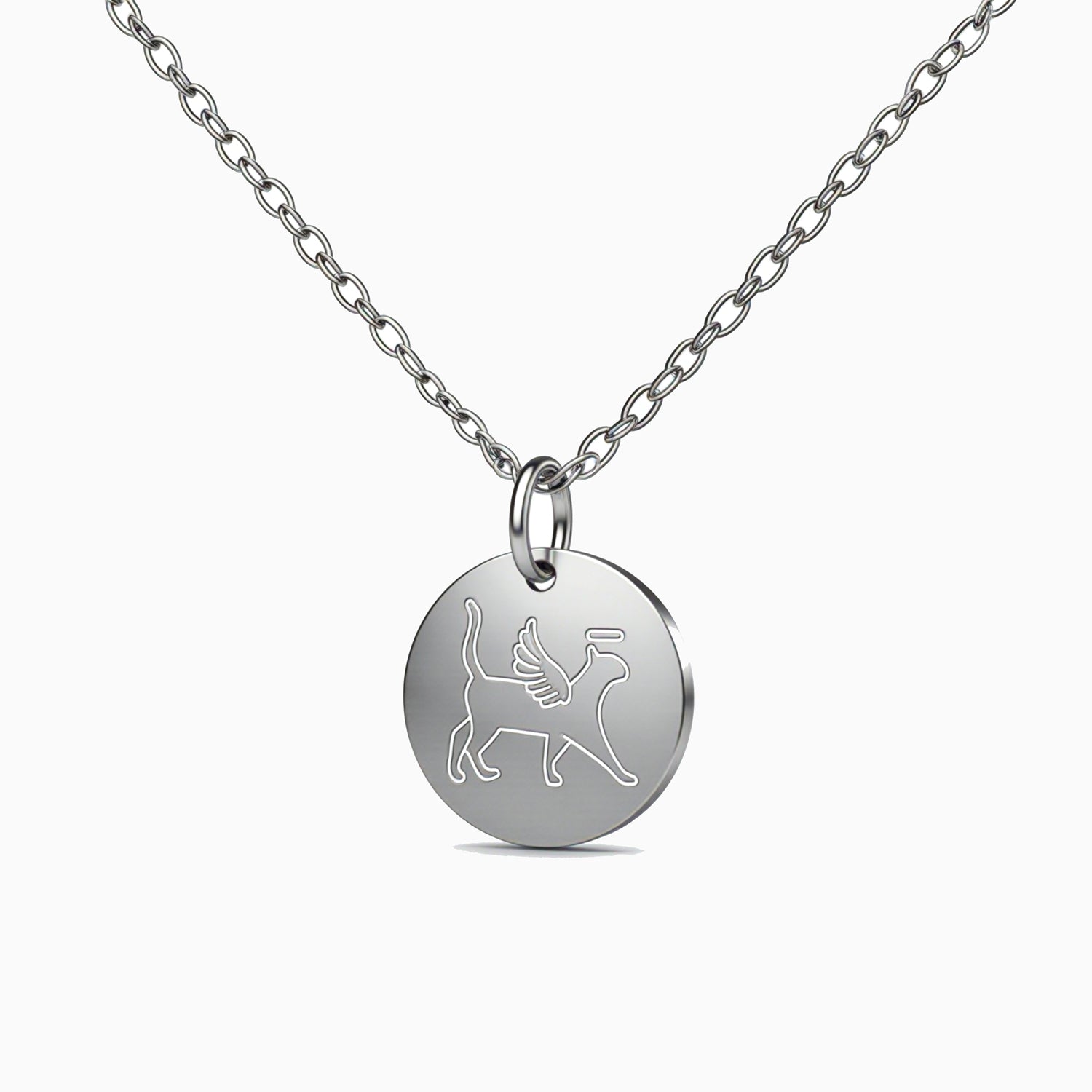Cat Memorial Disc Necklace