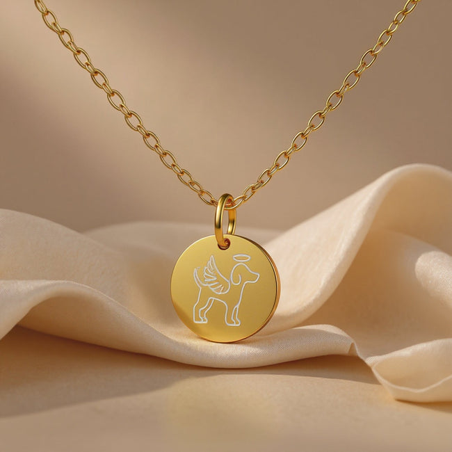 Dog Memorial Disc Necklace Main Image