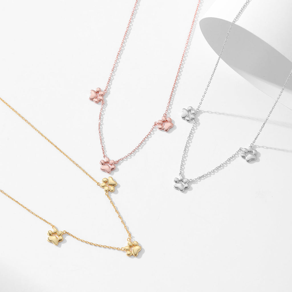 Teeny Tiny Trinity Paw Necklace