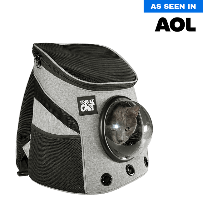 "The Fat Cat" Mini Cat Backpack - Heather Grey Hover Image