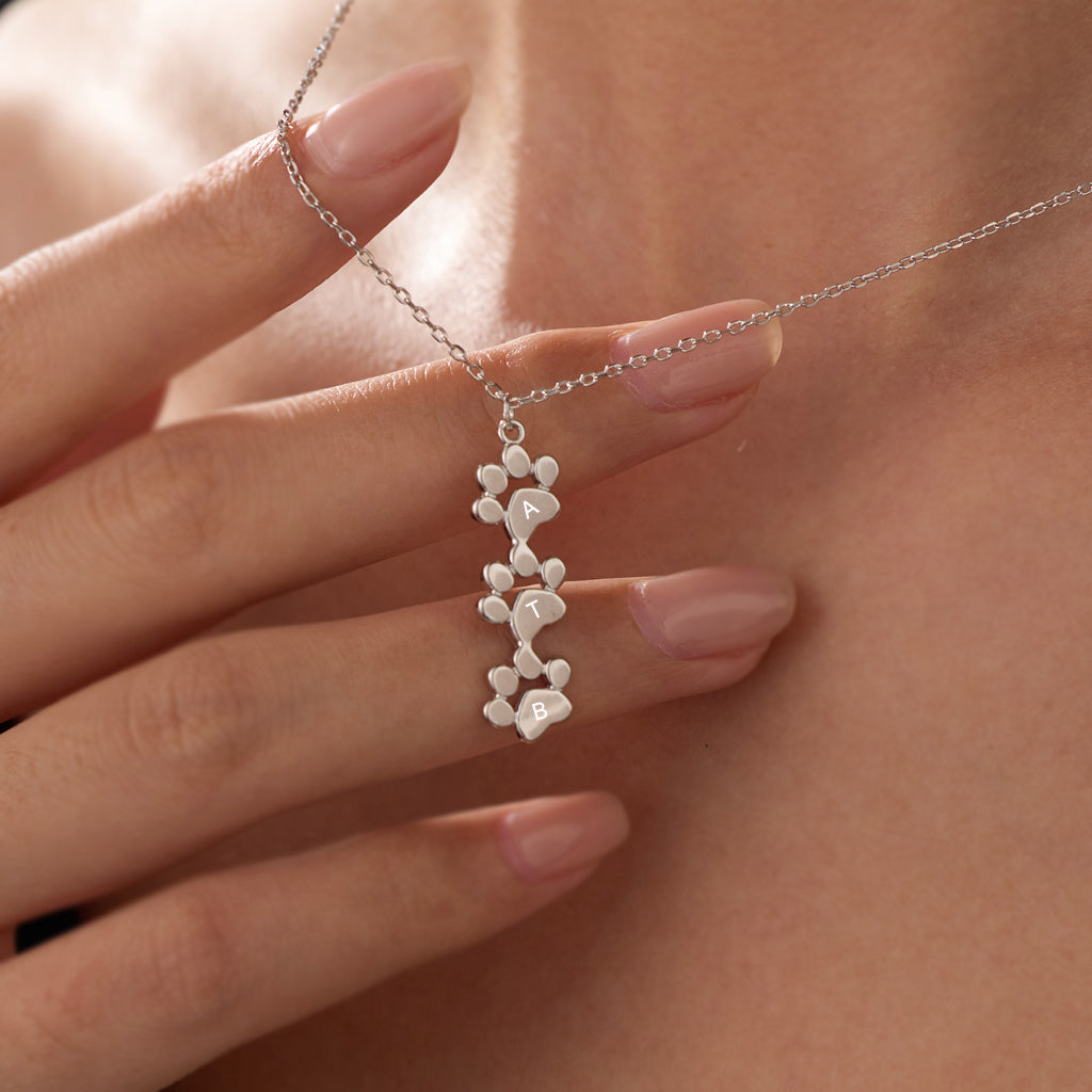 Triple Stacked Paw Necklace