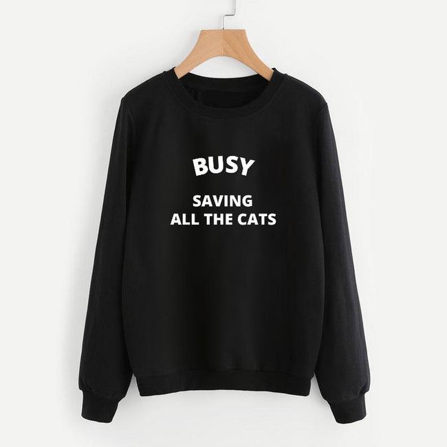 Busy Saving All The Cats Sweatshirt Hover Image