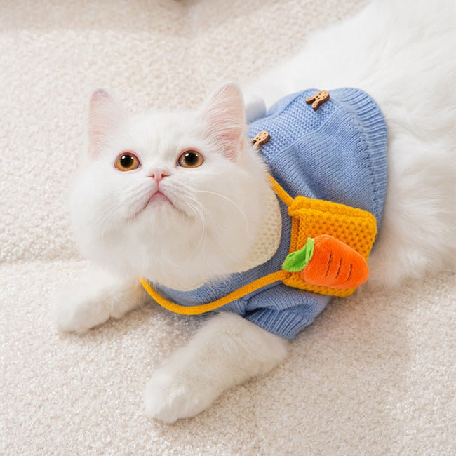Cat Carrot Purse Sweater Autumn & Winter Clothes Hover Image