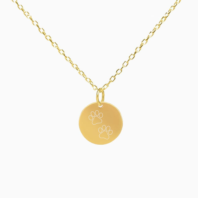 Double Paw Disc Necklace Hover Image