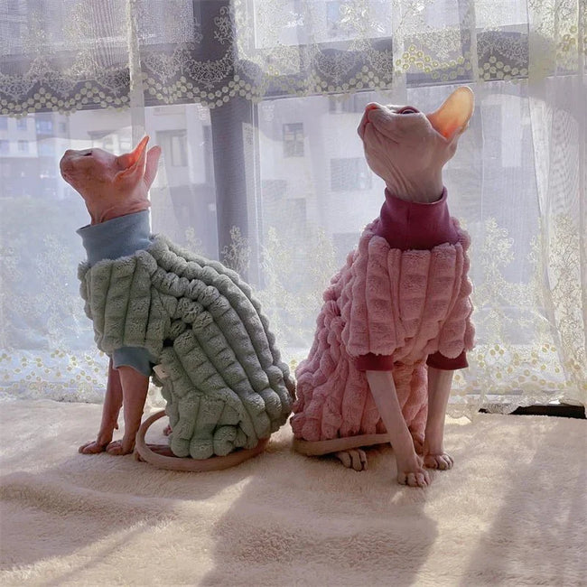 Elegant Warm Sphynx Cat Turtleneck Sweater Main Image