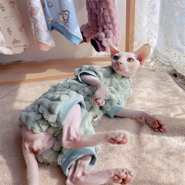 Elegant Warm Sphynx Cat Turtleneck Sweater Hover Image