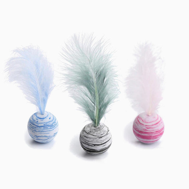 Fancy Feather Ball Cat Toys Hover Image