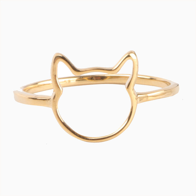 Open Cat Face Ring Hover Image
