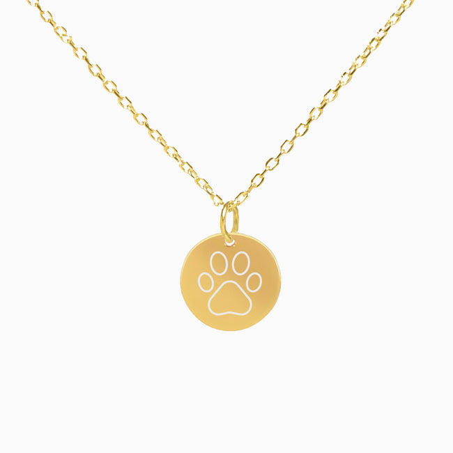 Paw Disc Necklace Hover Image