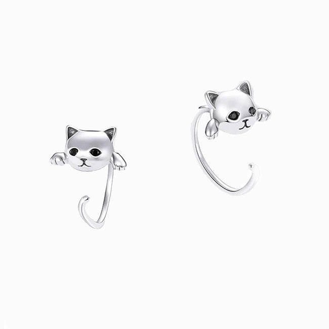 Hugging Cat Earrings Hover Image