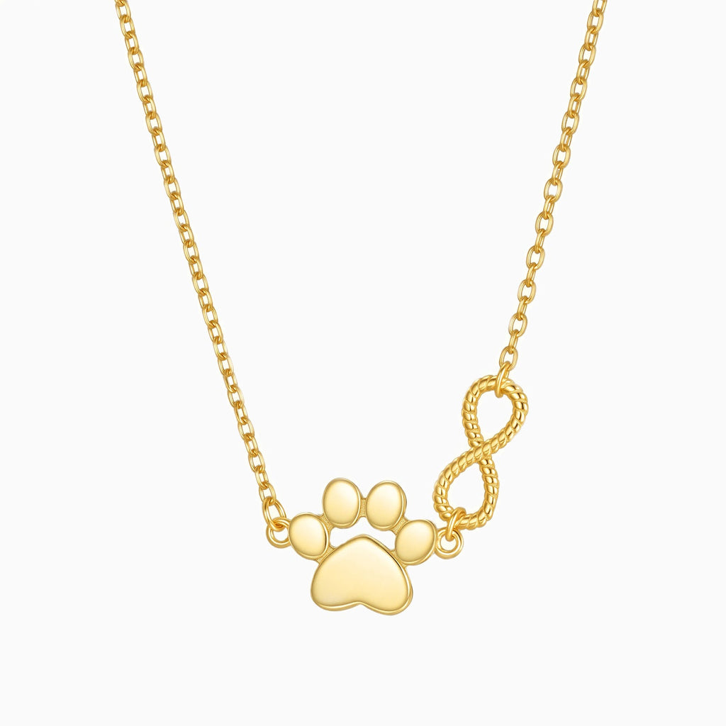 Tiny Infinity Paw Necklace
