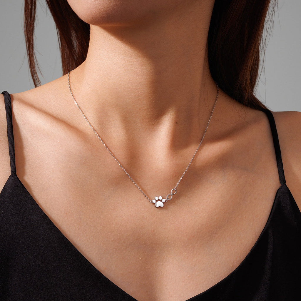 Tiny Infinity Paw Necklace