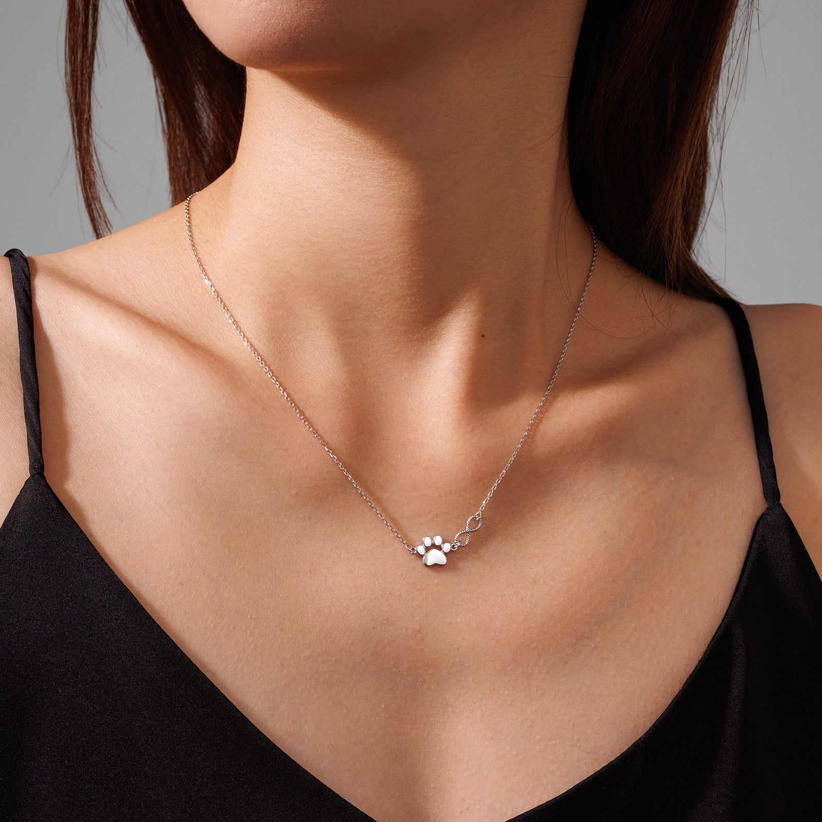Tiny Infinity Paw Necklace