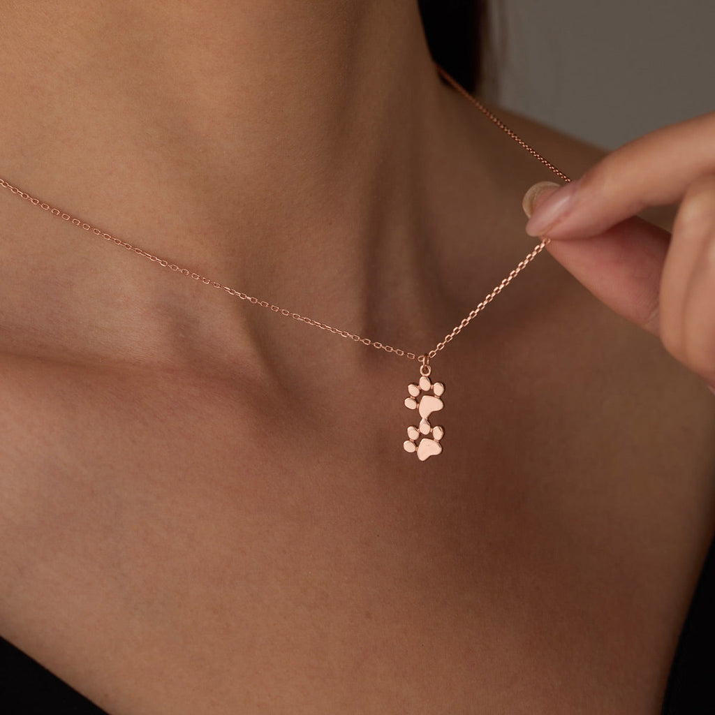 Double Stacked Paw Necklace