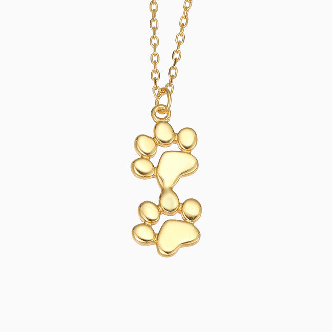 Double Stacked Paw Necklace Hover Image