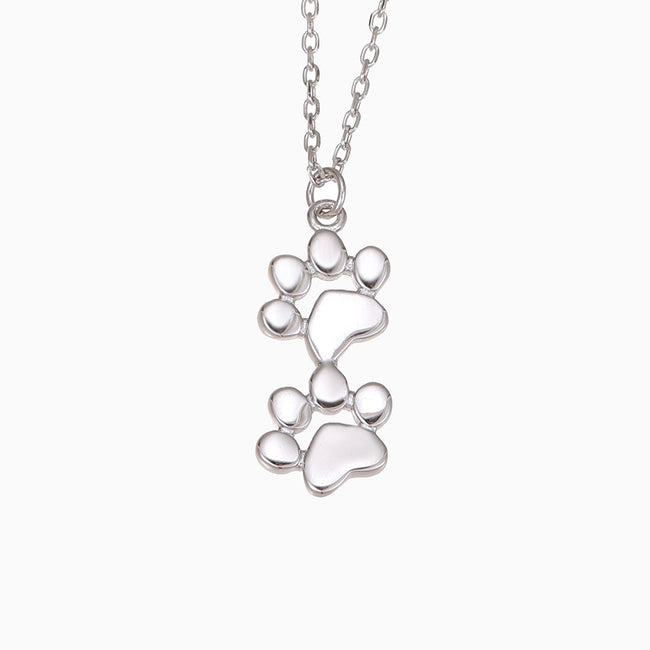 Double Stacked Paw Necklace Main Image