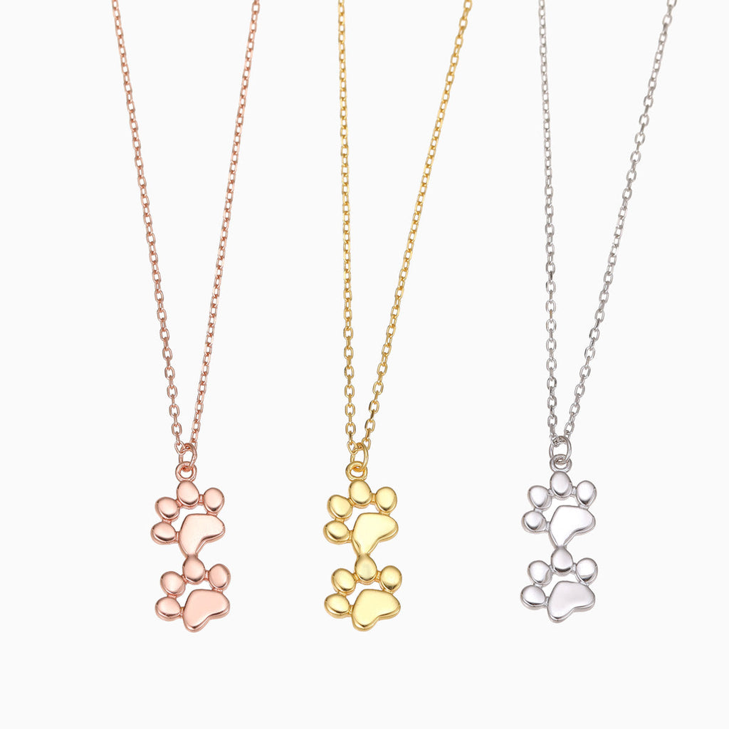 Double Stacked Paw Necklace