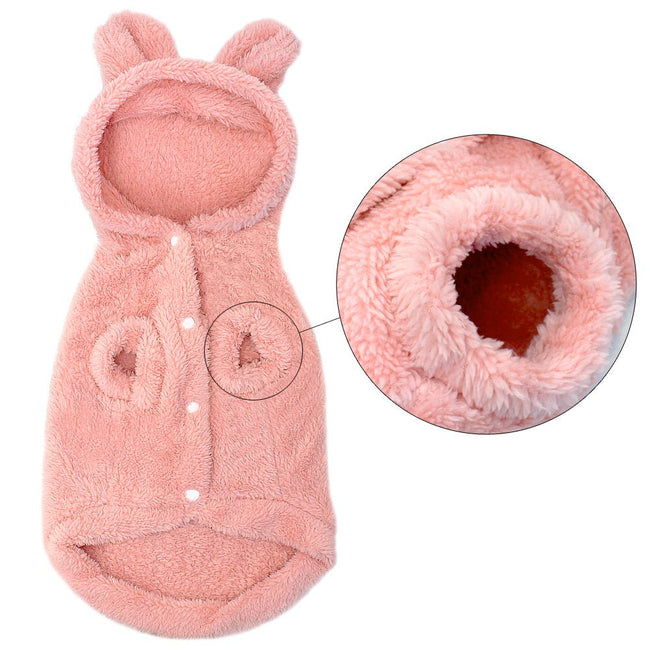 Warm Fuzzy Bunny Winter Parka for Cats to Medium Sized Dogs Main Image