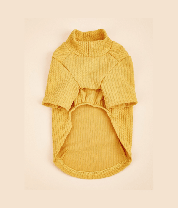 Yellow Small Plaid Pet Sweater Hover Image